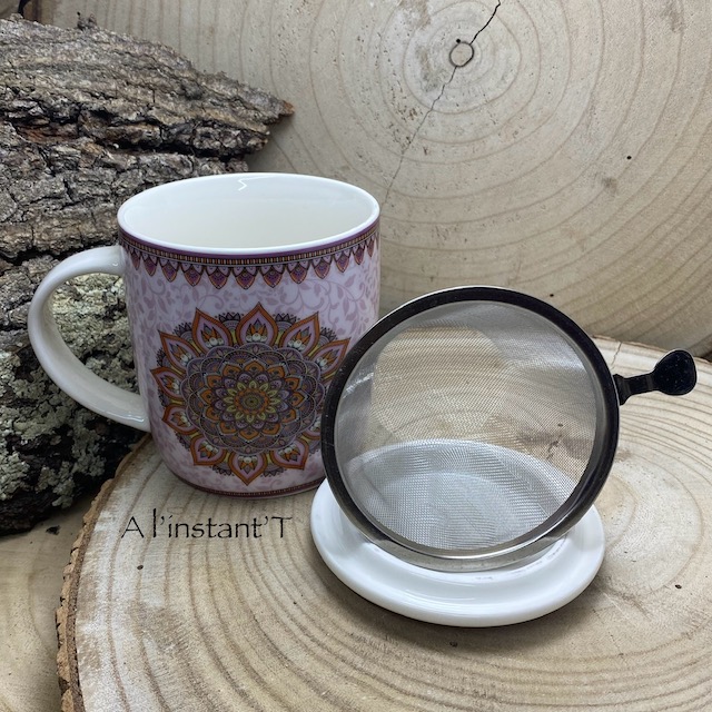 Tasse à thé infuseur Mandala violet