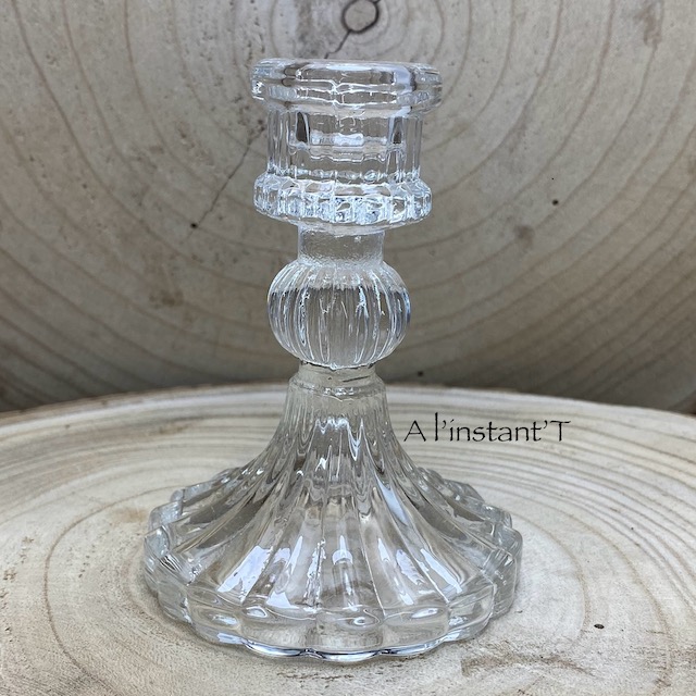 Bougeoir en verre pour bougie de table