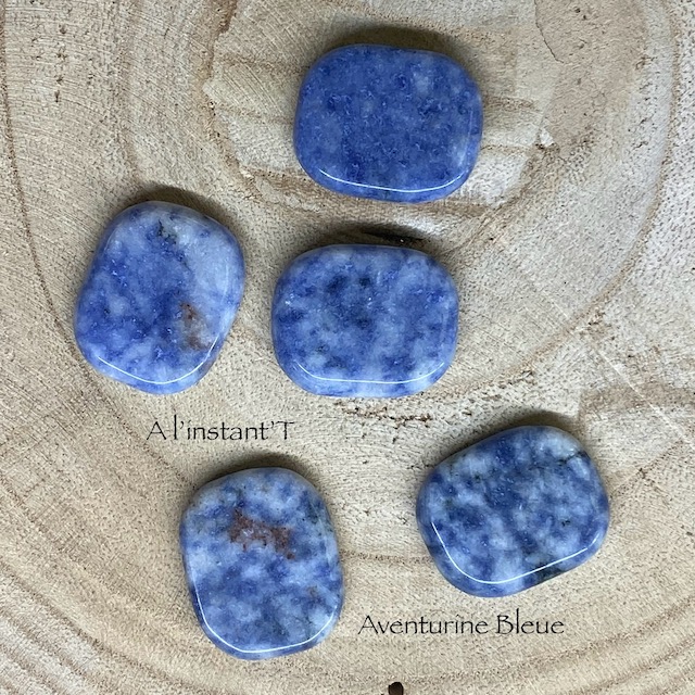 Aventurine bleue Galets Plat