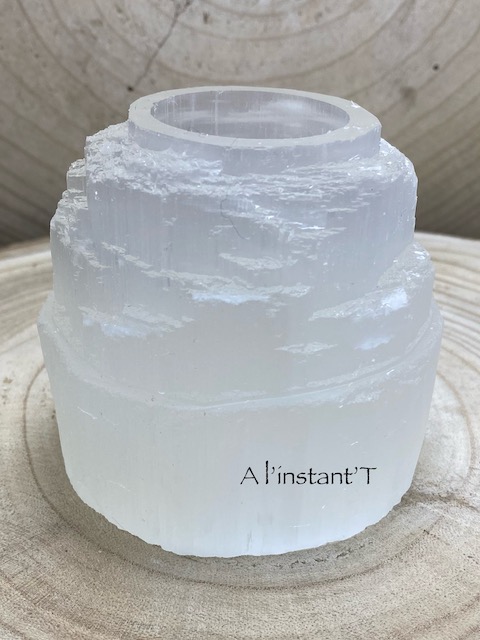 Bougeoir Sélénite Montagne 8cm