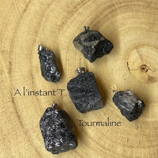 Pendentif Pierre Brute Tourmaline Noire AB