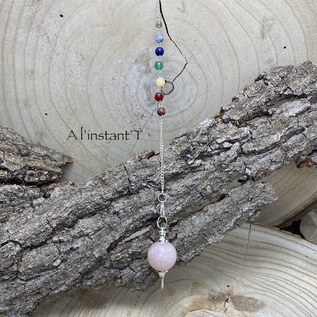 Pendule Quartz rose 7 Chakra