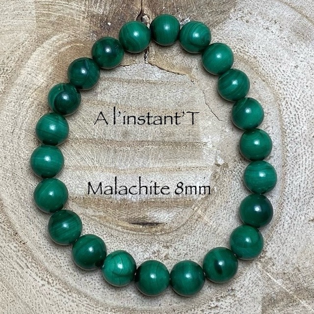 Bracelet Malachite Perles 8mm