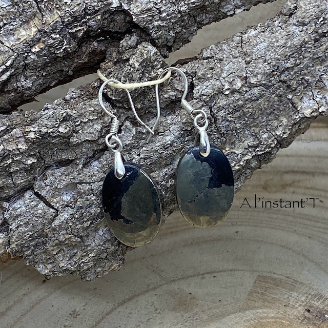 Boucles d'oreilles en Pyrite