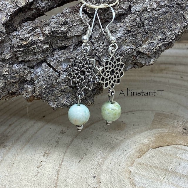 Boucles Fleur Chakra en Argent 925