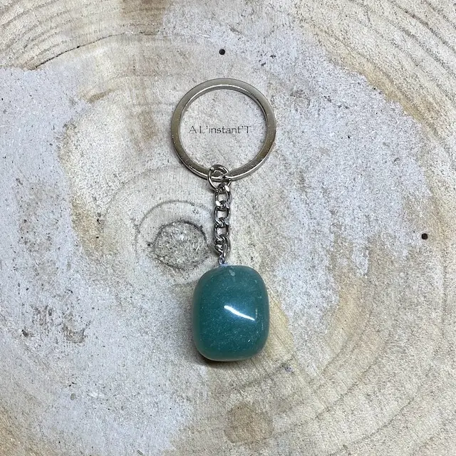 Porte-Clés Aventurine verte roulée 3cm 