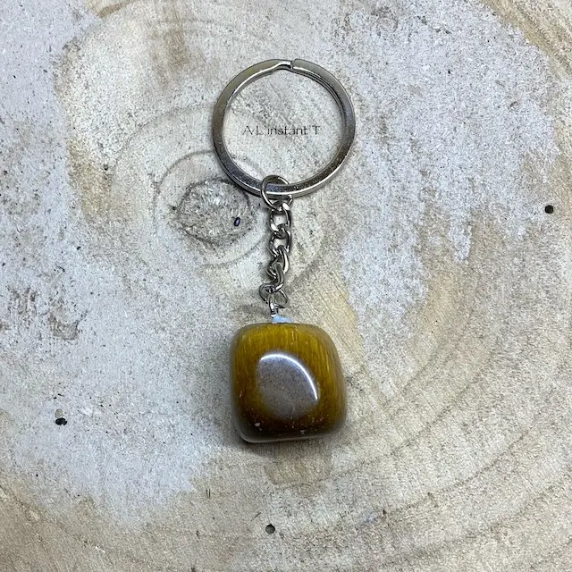 Porte-Clés Oeil de tigre roulée 3cm 