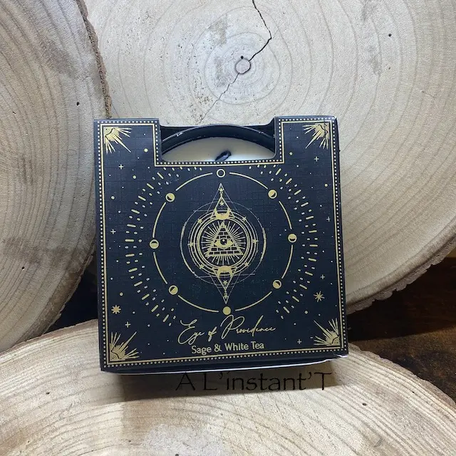 [75777] Bougie parfumée Esotéric Eye of Providence - Sauge et Thé Blanc 200 gr
