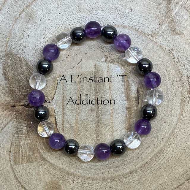 [BADD-AL-S-16-17] Bracelet Addiction (S (16-17 cm), Améthyste Lilas)