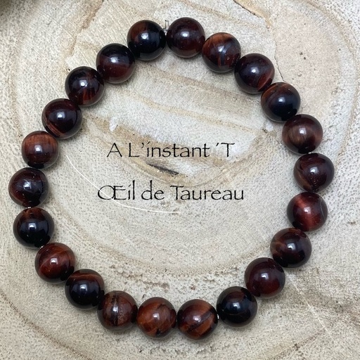 Bracelet Oeil de Taureau Perles 8mm