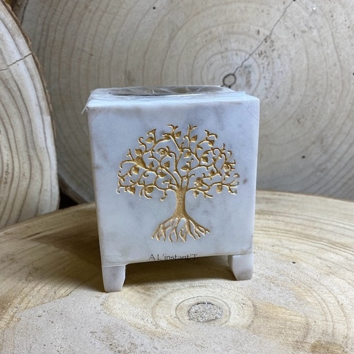 [15015] Brûle-encens « Arbre de Vie » en marbre blanc