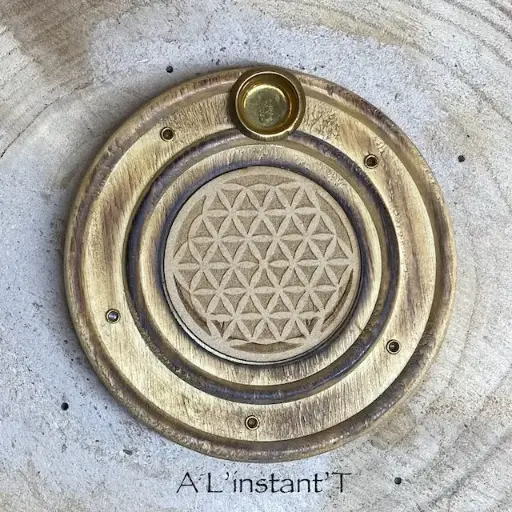 [PEB54186] Porte encens rond  fleur de vie 