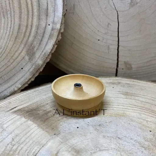 [17213] Brûle bâton d'encens coupelle en bois clair