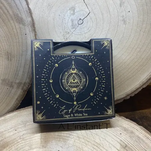 [75777] Bougie parfumée Esotéric Eye of Providence - Sauge et Thé Blanc 200 gr